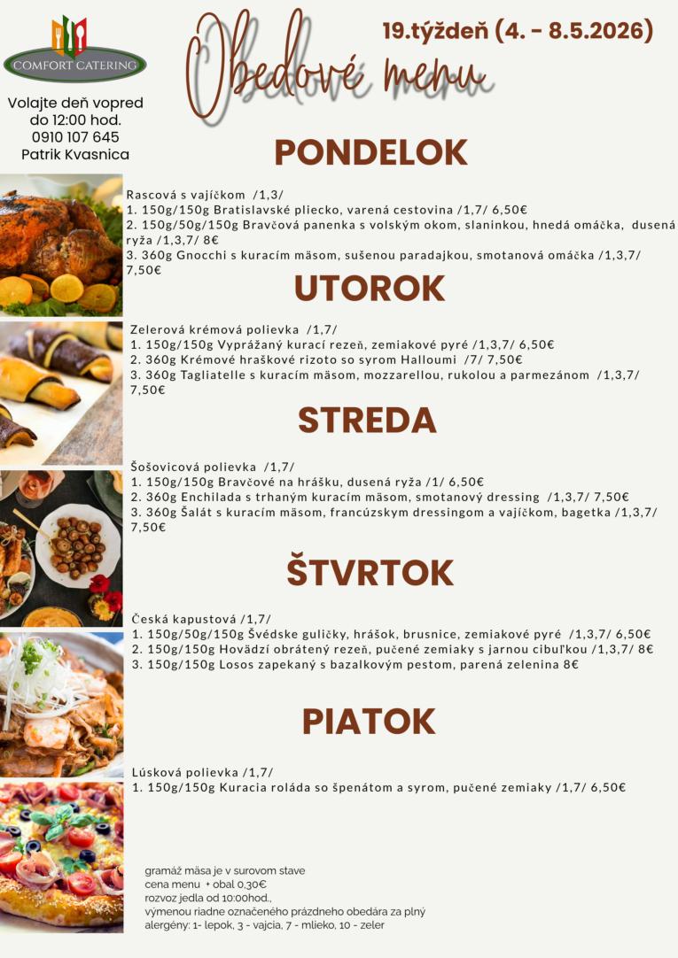 Obedové menu 