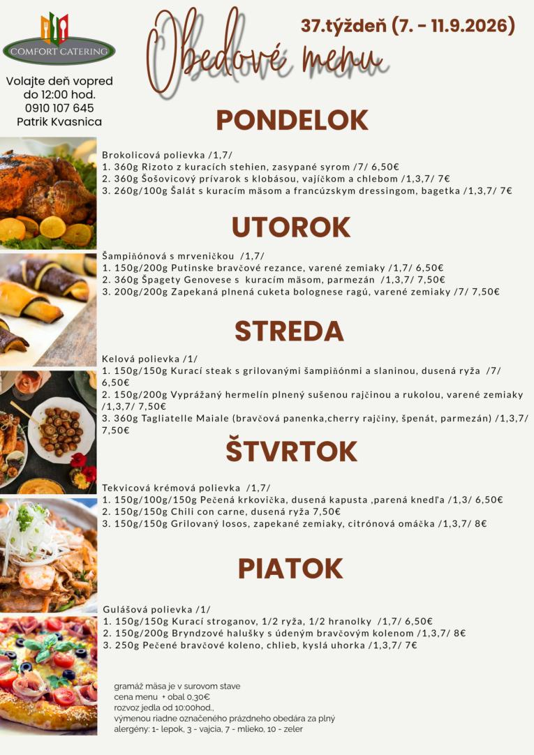 Obedové menu 